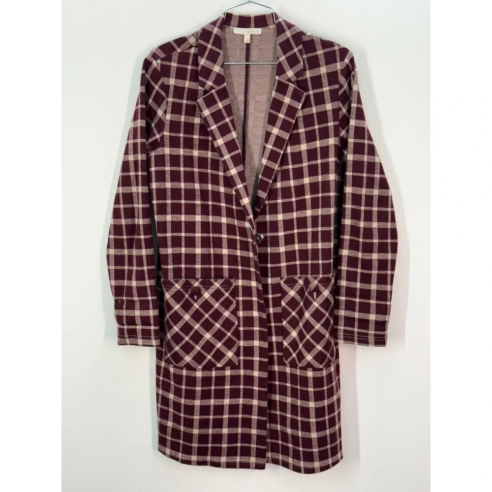 Plaid shacket Medium Harlyn‎ light weight blazer long